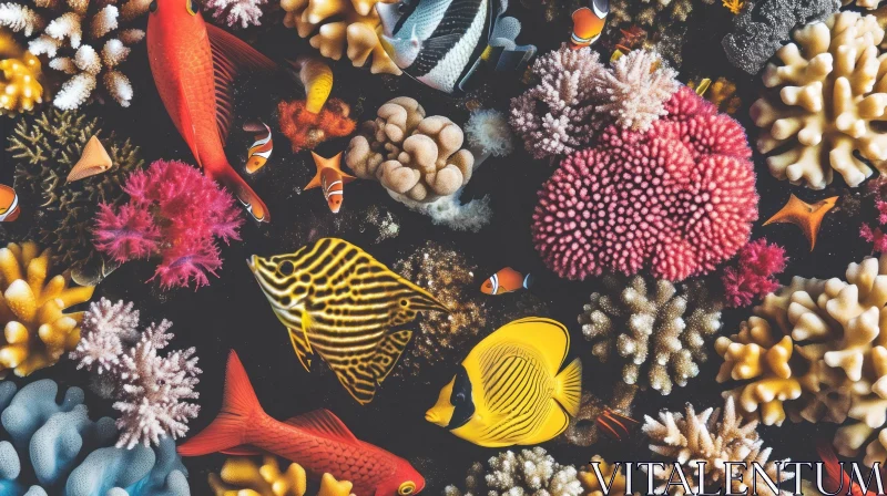 Vibrant Coral Reef with Colorful Fish - Nature Photography AI Image