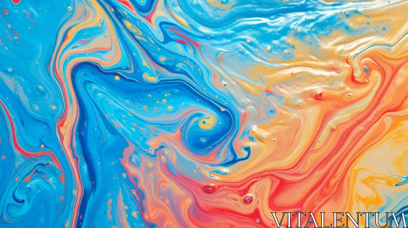 Abstract Painting with Vibrant Colors and Swirling Patterns AI Image