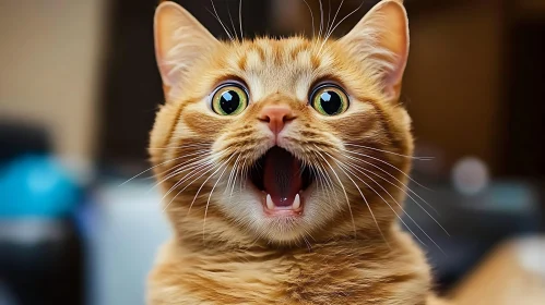 Shocked Cat Close-Up