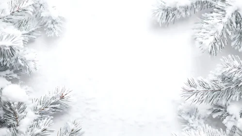 Winter Foliage in Snowy Landscape