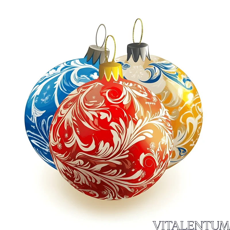 Beautifully Designed Festive Baubles AI Image