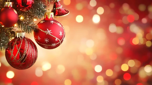 Holiday Decorations: Red and Gold Christmas Baubles