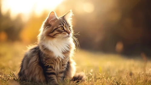 Graceful Feline at Sunset