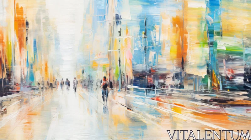 Colorful Abstract Cityscape Painting AI Image