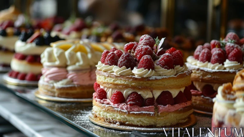 Delicious and Tempting Cakes and Pastries on Display | Bakery Image AI Image