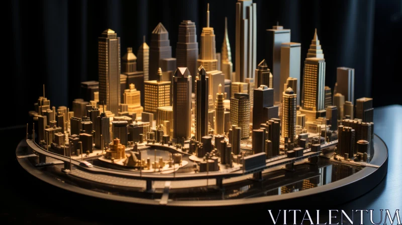 Golden City: A Captivating 3D Architectural Masterpiece AI Image