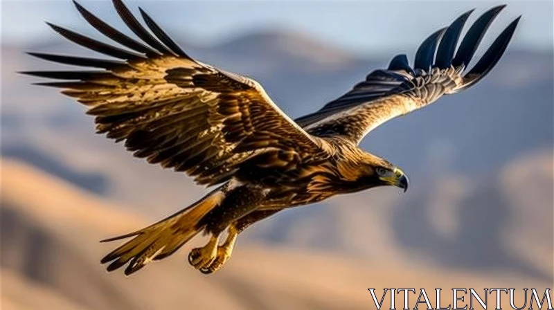Majestic Golden Eagle in Flight | Stunning Nature Photography AI Image