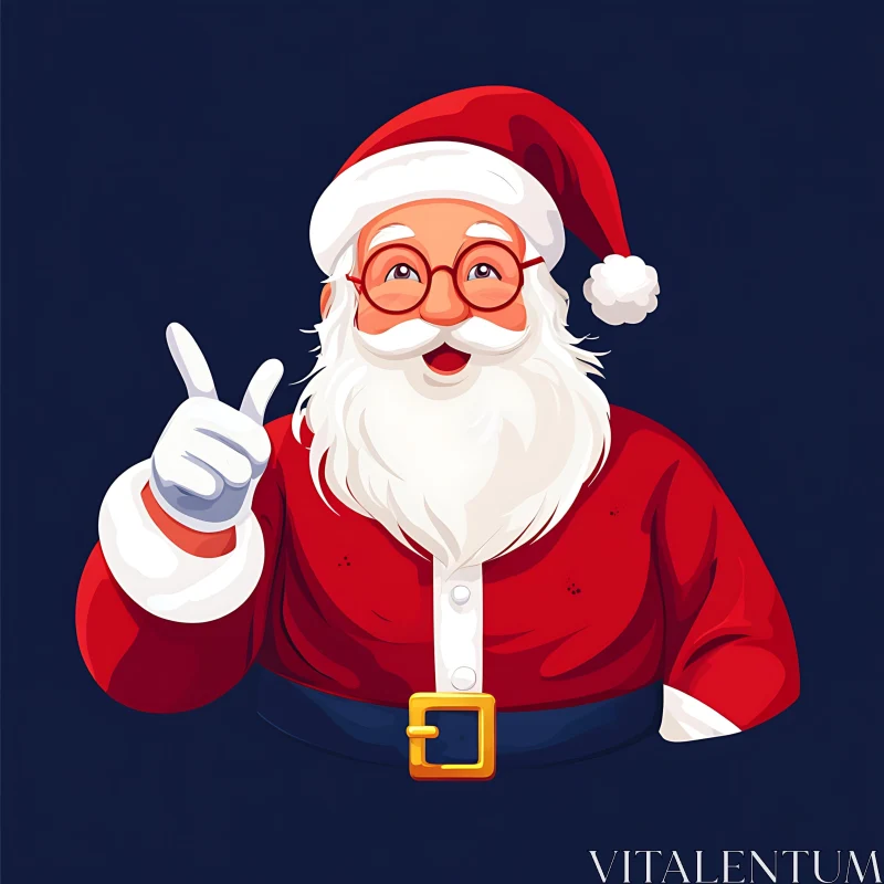 Santa Claus in Red with White Beard AI Image