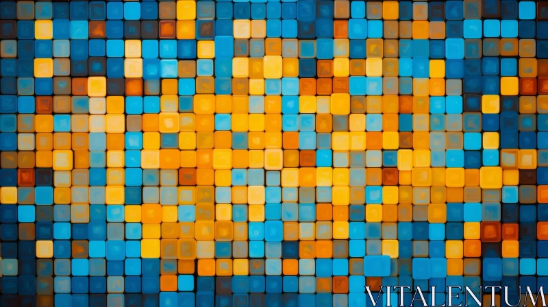 AI ART Colorful Square Mosaic Artwork
