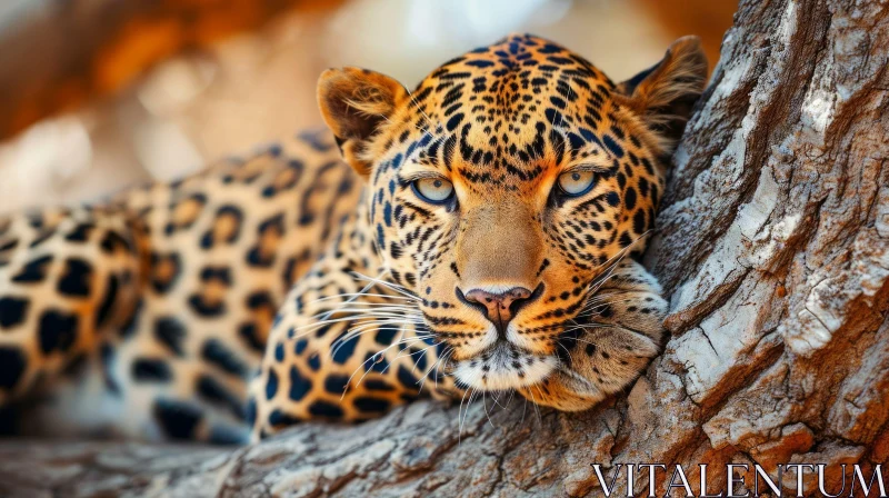 Majestic Leopard Close-Up: Capturing the Serenity of Nature AI Image