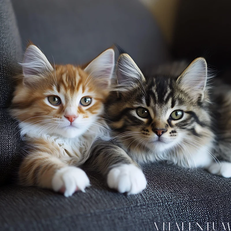 Fluffy Kittens Relaxing AI Image