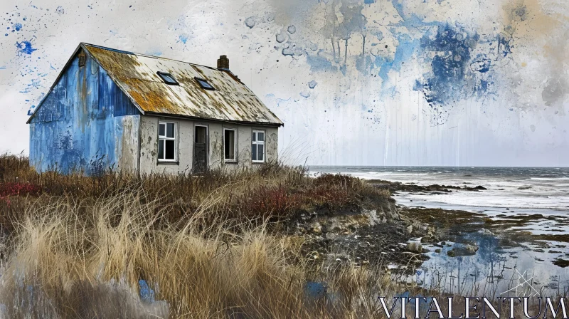 Abandoned House on Seashore: A Powerful and Evocative Image AI Image