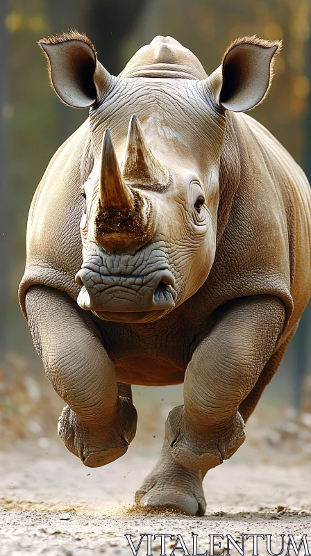 Rhinoceros in Action AI Image