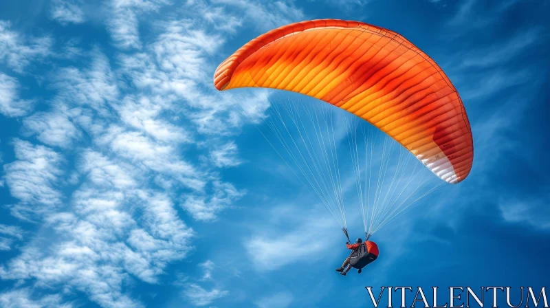 AI ART Paraglider Flying in Blue Sky
