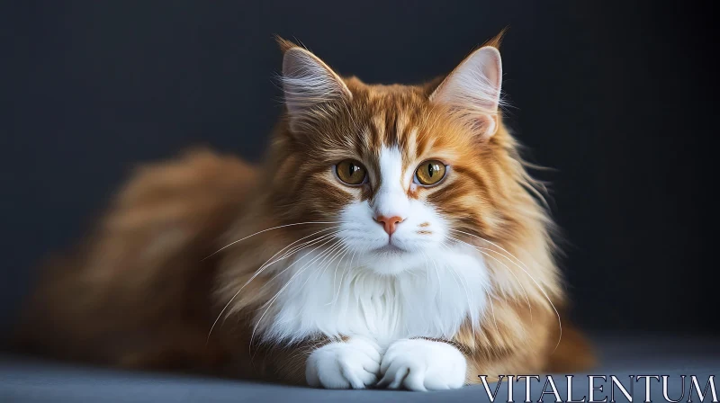 Beautiful Ginger Cat with Striking Amber Eyes AI Image