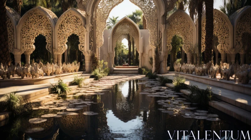Arabian Nights: A Glimpse into an Enchanted Arched Structure AI Image