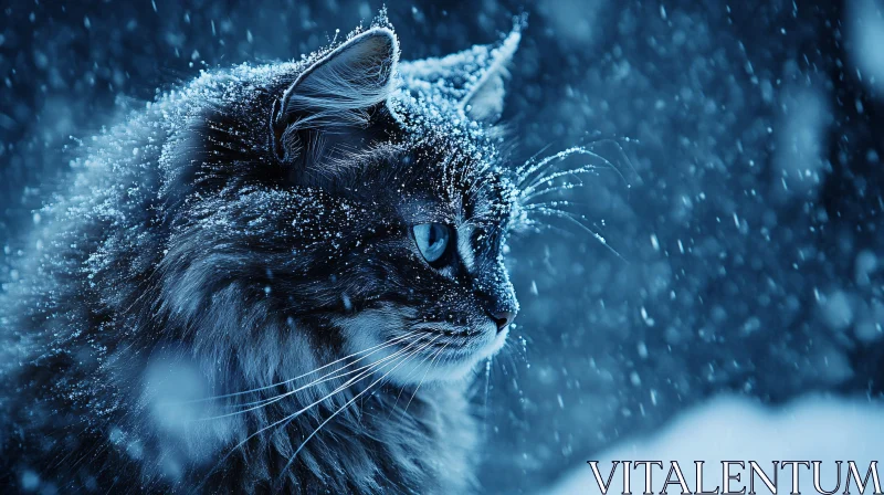 AI ART Wintry Portrait of a Cat