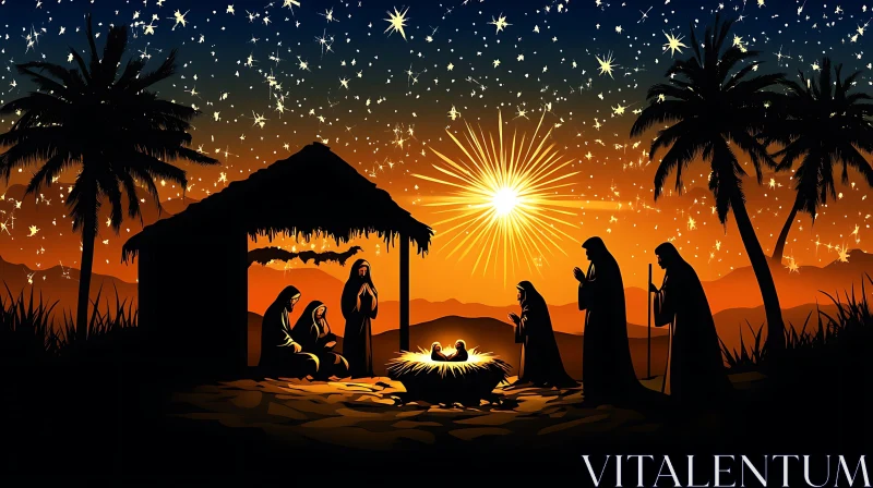 AI ART Serene Christmas Nativity Scene