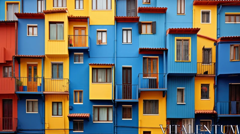 Colorful House in Architectural Grids - Playful Geometry AI Image