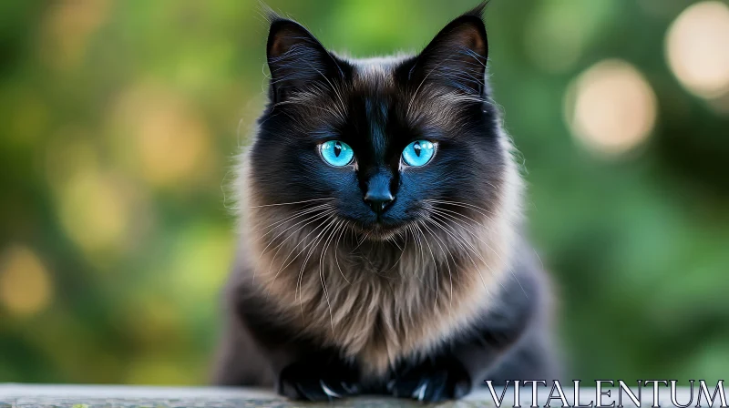 AI ART Mesmerizing Blue-Eyed Cat