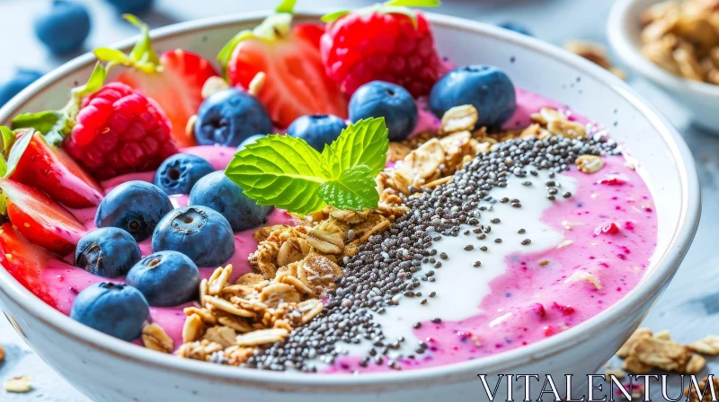 AI ART Delicious and Refreshing Smoothie in a Bowl | Vibrant Food Photography