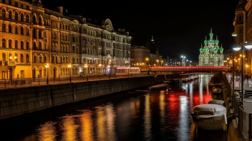 Night View of River and Buildings in St. Petersburg | Nikon D850