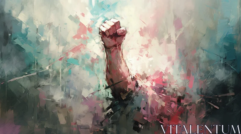 Powerful Fist Painting AI Image