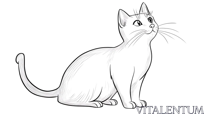 Cat Drawing Outline AI Image