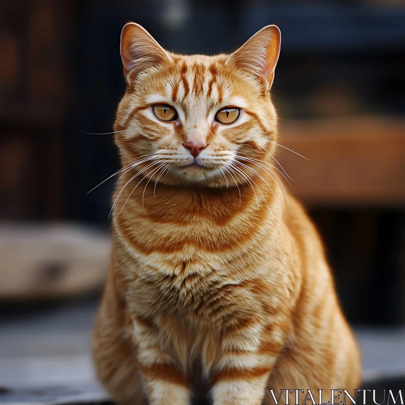 Ginger Cat with Captivating Amber Eyes AI Image