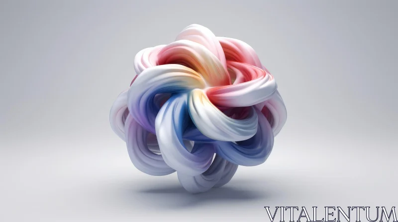Colorful 3D Torus Knot Rendering AI Image