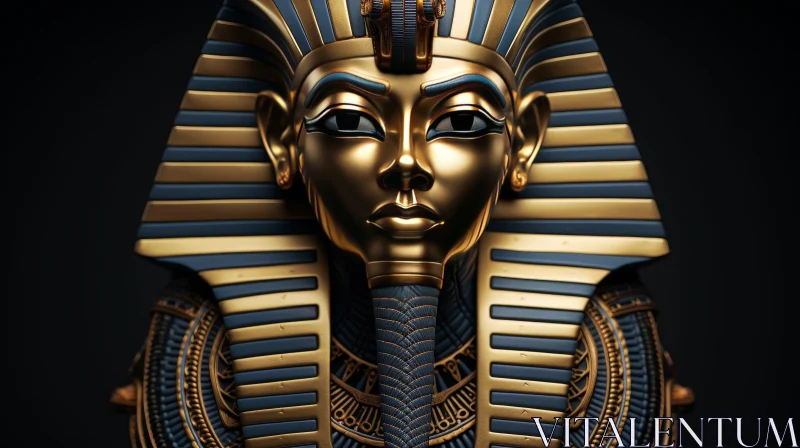 Golden Mask of Tutankhamun - Ancient Egyptian Pharaoh AI Image