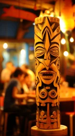 Wooden Tiki Pole in a Bar | Cultural Identity and Maori Art