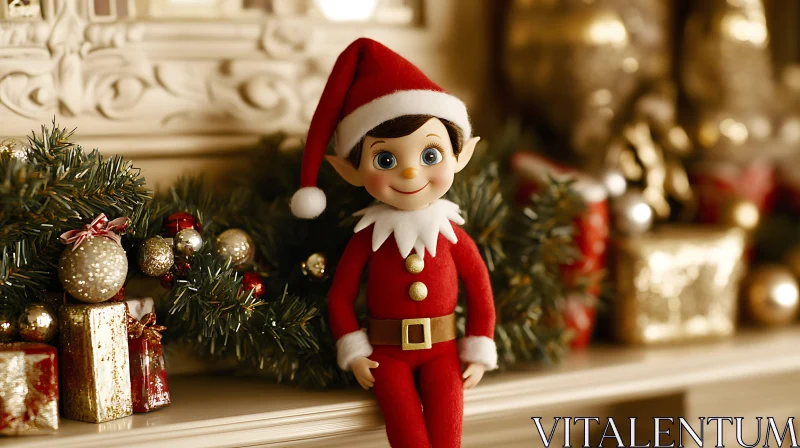 Festive Elf and Holiday Decor AI Image