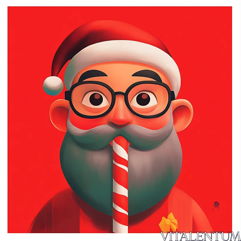 Festive Cartoon Santa Claus Art AI Image