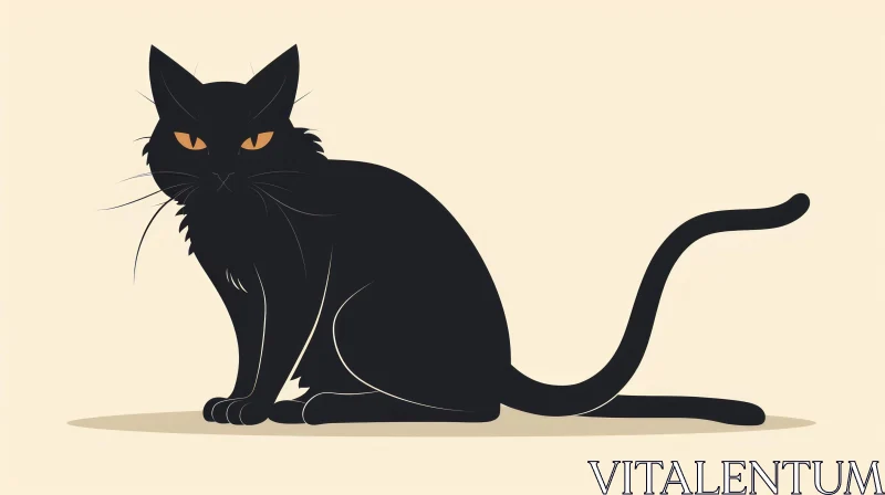 Black Cat Vector Illustration AI Image