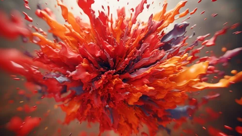 Colorful 3D Paint Explosion Artwork