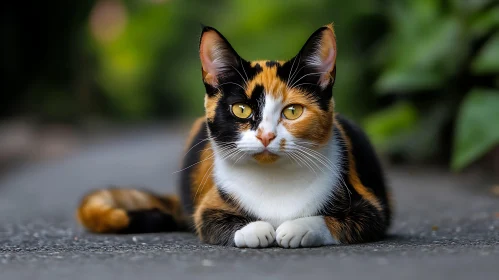 Close-Up Image of a Tri-Colored Calico Cat