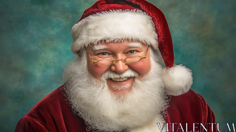 AI ART Smiling Santa Claus in Festive Attire