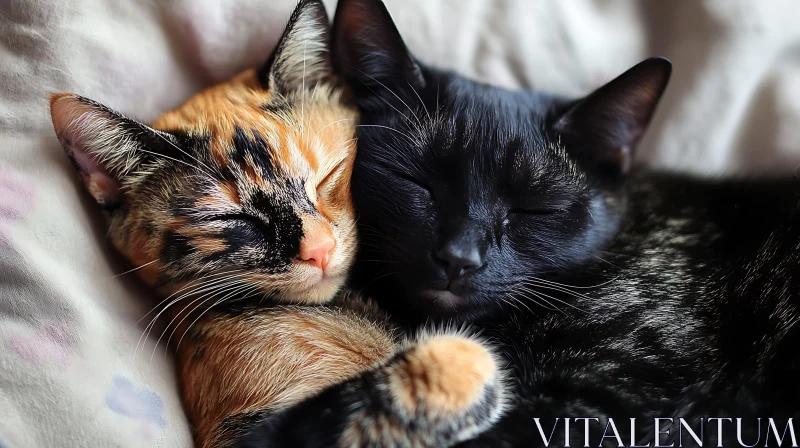 Cute Sleeping Cats AI Image