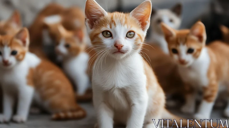 Cute Kittens in Focus AI Image