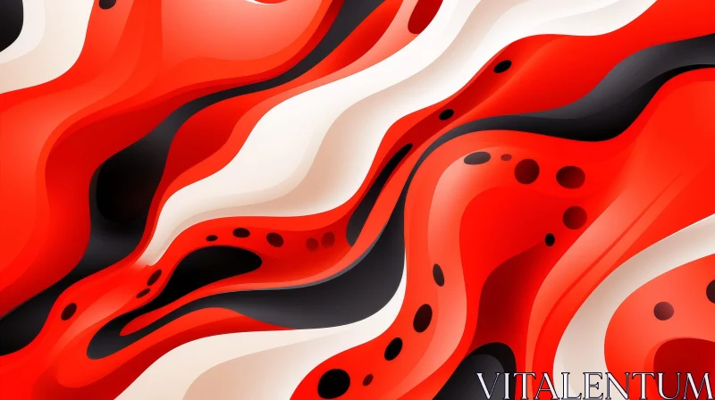 Dynamic Abstract Painting in Red, Black, and White AI Image