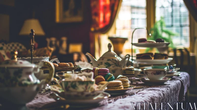 Elegant Afternoon Tea Table Setting AI Image