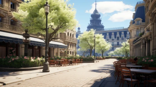Neo-Classical City Street Scene with Detailed World-Building