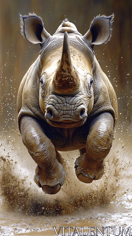 AI ART Rhinoceros in Motion