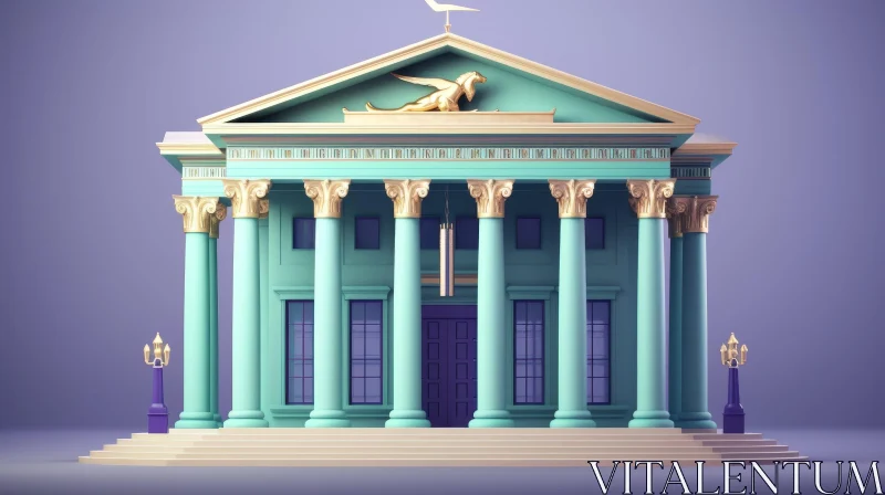 AI ART Elegant Classical Architecture with Corinthian Columns and Griffin Statue