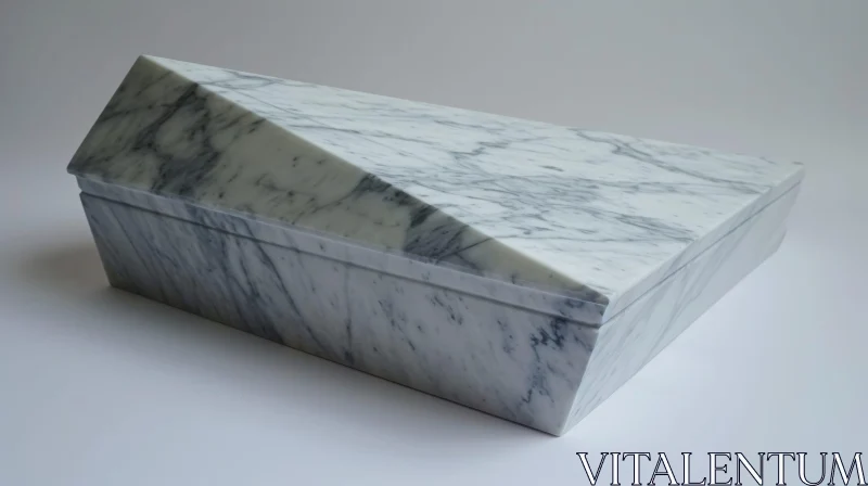 Elegant White Marble Box with Geometric Design AI Image