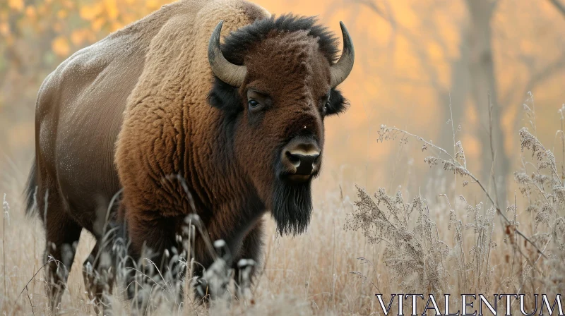 AI ART Majestic Bison in a Field of Grass: Captivating Wildlife Photography