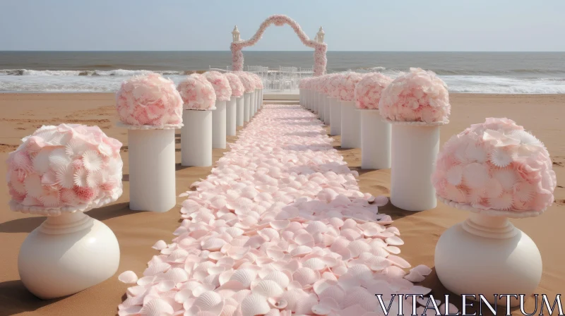 Pastel Beach Wedding - Baroque Inspired Landscape AI Image