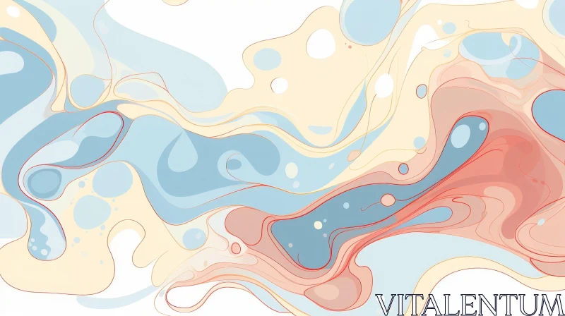 AI ART Pastel Fluid Shapes Background - Vector Art