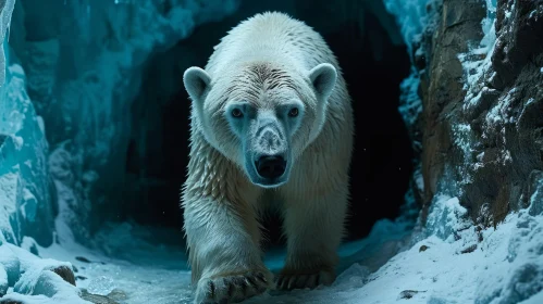 Powerful Capture of a Polar Bear in a Snowy Cave